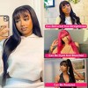 Jessie's Wig Long Straight Wig With Bangs Blended Human Hair Wigs for Women Soft Smooth Natural Black 20-38 Inch - 4 of 4
