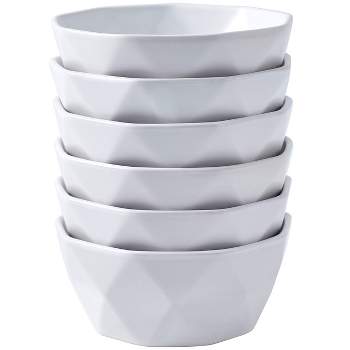 Bruntmor 60 Oz Geometric Ceramic Soup Bowl, Set of 2 White