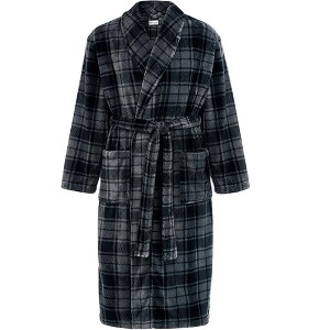 ADR Men's Plush Fleece Robe, Soft Cozy Warm Wrap Around Bathrobe - 1 of 4