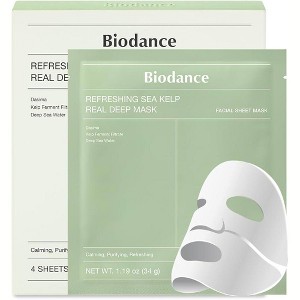 Biodance Refreshing Sea Kelp Real Deep Mask (4 Sheets x 1.19 oz.) Face Sheet Masks with Dasima & Deep Sea Water - 1 of 3