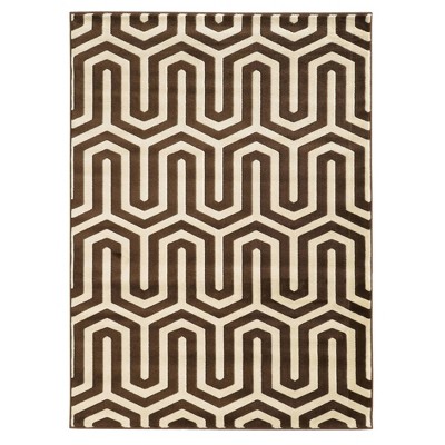 8'x10' Roma ZigZag Area Rug Ivory/Chocolate - Linon