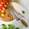 Bloomhouse 7 Inch German Steel Santoku Knife w/ Olive Wood Forged Handle - 2 of 4
