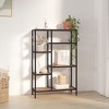 vidaXL Book Shelf Light brown and black Engineered wood, Steel - 2 of 4