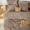 Bedsure | 7 Pcs Bedding Set in Textured White Plaid Seersucker - 3 of 4