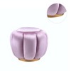 Simple Relax Round Ottoman with Metal Base in Pink and Gold - 3 of 4