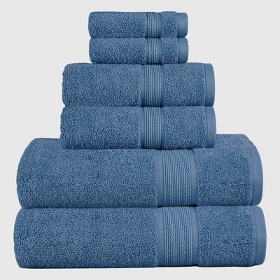 Midnight Blue Trident His & Her Premium 550 GSM 2 Pack Cotton Bath Towel Set