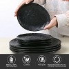 LunaLulinlk Linen Artisan Dinner Plate Set, 4 Pieces Dinnerware Dishes Set, Irregular 11 Inches Ceramic Plates Suitable Black, Large - 3 of 4