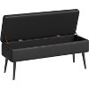 Whizmax Storage Ottoman Bench, Mid-Century Modern Entryway Bedroom Bench, Synthetic Leather with Stitching, Safety Hinges, Loads 680 Lb - 4 of 4