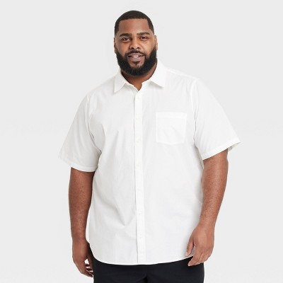 Men's Big & Tall Short Sleeve Poplin Shirt - Goodfellow & Co™ Heathered White 4XLT