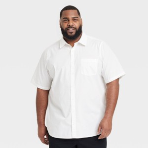 Men's Short Sleeve Poplin Shirt - Goodfellow & Co™ Heathered White - 1 of 3