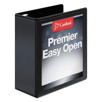 Cardinal Easy-Open ClearVue Extra-Wide Locking Slant-D Binder 4" Cap 11 x 8 1/2 Black 10341