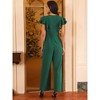 INSPIRE CHIC Women's Ruffled Short Sleeve V Neck Dressy Wide Leg Pants Jumpsuits - 4 of 4