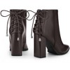 BLISSFUL STEP Women's Pointed Toe Chunky Heel Back Lace Up Ankle Boots - 2 of 3