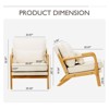 Beige Modern Accent Chair with Lumbar Pillow and Wooden Frame for Living Room or Office - 2 of 4