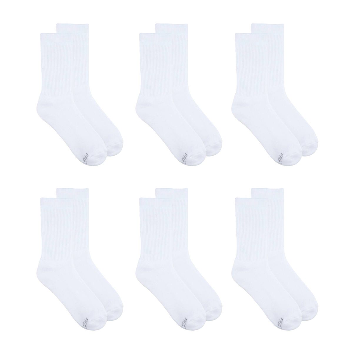 Fruit of the Loom Women's 6pk Comfort Cushion Crew Socks - 8-12 - thumbnail 3
