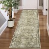 Acekool Vintage Runner Rug - 2x8 Non-Slip Washable Carpet in Brown & Green - 3 of 4
