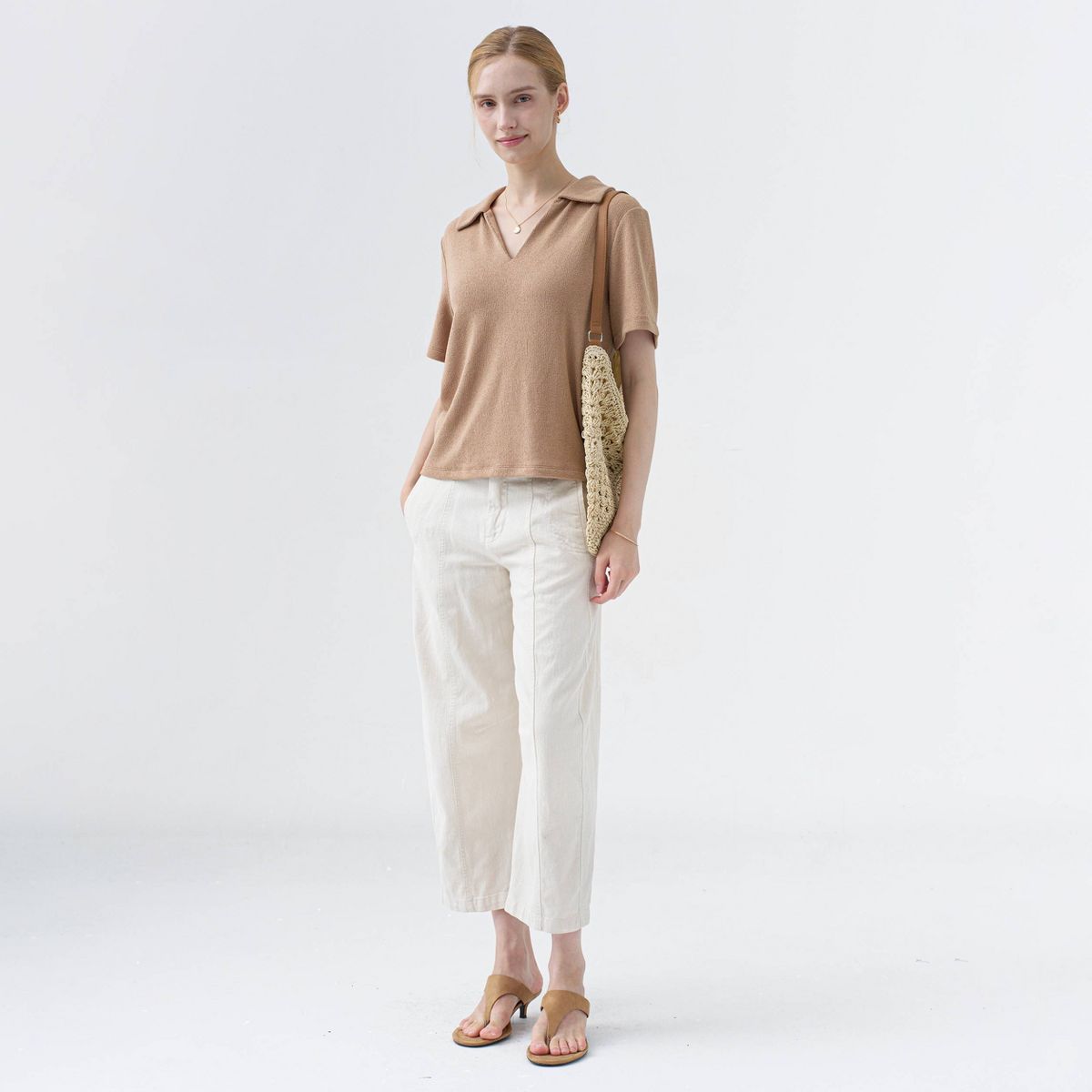 Women's Short Sleeve Polo Collar Top - A New Day™ - thumbnail 8