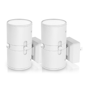 DORESshop 2-Pack 1W Plug-in Motion & Light Sensor Cylinder Night Lights, White Housing, Dimmable Warm 3000K - 1 of 4