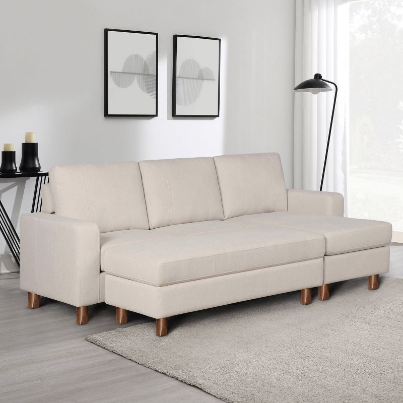 Elaina Fabric Reversible Sectional and Ottoman Cream - Abbyson Living, 5 of 13