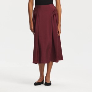 Women's Gathered Midi A-Line Skirt - A New Day™ Dark Red M : Target