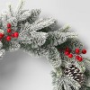 24" Lightly Flocked Pine Artificial Christmas Wreath with Pinecones and Red Berries Green - Wondershop™ - 3 of 3