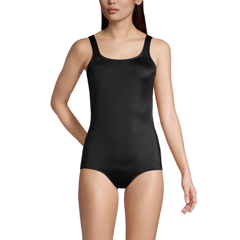 Lands' End Women's Chlorine Resistant Scoop Neck Soft Cup Tugless Sporty One Piece Swimsuit, 1 of 6