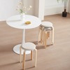Kumasinova 18.5" Stackable Dining Stools Set of 4,Modern Minimalist Bentwood Stools for Kitchen,Upholstered Dining Stools,Space-Saving,Gray/Natural - 4 of 4