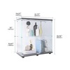 Two-door Glass Display Cabinet 2 Shelves with Door, Floor Standing Curio Bookshelf for Living Room Bedroom Office, 33.35"*31.69"*14.37",White - 3 of 4