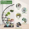 Plant Stand Indoor 5-Tier Half Moon Plant Stand with Hooks - Metal Stand Tall Indoor/Outdoor Shelf for Multiple Flowers, for Living Room, Patio Black - 4 of 4