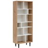 Ren Home Rakel Multi-Tiered Wooden Bookcase, Oak and White - 3 of 4