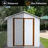 Syemin Storage Sheds 6ftx4ft Outdoor Storage ShedPeaked Roof Waterproof for Garden, Backyard, Sundries, White, 66.02"*38.19"*72.83" - 2 of 4