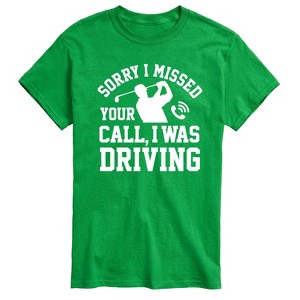 Men's - Instant Message - Sorry Missed Call Driving Golf Short Sleeve Graphic T-Shirt - 1 of 4
