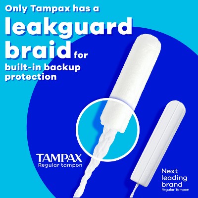 Tampax Pearl Tampons Trio Pack with Plastic Applicator and LeakGuard Braid - Light/Regular/Super Absorbency - Unscented - 94ct