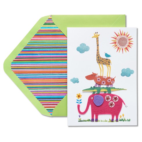 Papyrus Jungle Print New Baby Congratulations Card