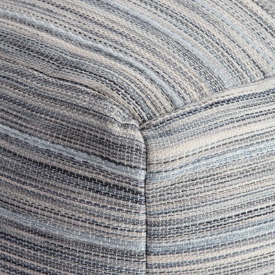 Montanita Handcrafted Pouf in Gray and Ivory, 35" Square