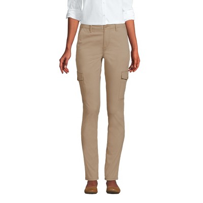Lands' End Women's Mid Rise Slim Cargo Chino Pants