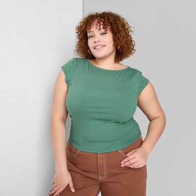 Women's Cap Sleeve Ruched Side Seam T-Shirt - Wild Fable™
