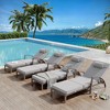Outdoor Chaise Lounge Chairs Set of 2 - Adjustable 5-Position PE Rattan Wicker Lounge Chairs with Cushions and Wheels for Poolside Relaxation - 2 of 4