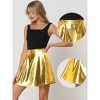Allegra K Women's High Waist Party A-Line Holographic Metallic Skirts - 2 of 4