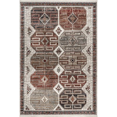 Nuloom Evie Global Inspired Emblem Fringe Indoor Area Rug