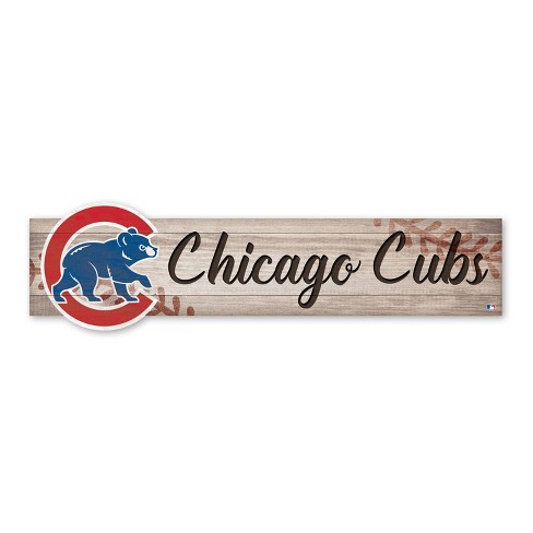 Mlb Chicago Cubs Baseball Plank Wooden Wall Art Target