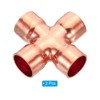 Unique Bargains Plumbing Air Conditioning Refrigeration Copper Thermal Conductivity Cross Pipe Fittings Rose Gold - 3 of 4