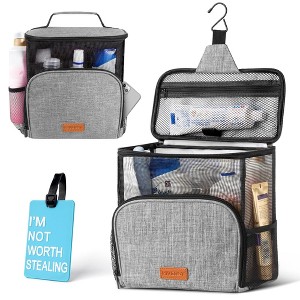 Generic Hanging Toiletry Bag, Shower Caddy Tote Bag (Updated Version, Full Size Bottle Compatible), Bath Organizer - 1 of 4