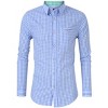 Men's Long-Sleeve Plaid Button Shirt Roll-Up Cuffs Contrast Collar Lightweight Breathable Shirt - 2 of 4