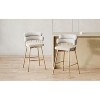 White 26" Counter Height Bar Stools, Set of 2, 180° Swivel Upholstered Bar Stools - 2 of 4