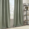 VYNXARIA 50x95" Plaid Rod Pocket and Back Tab Curtain Panel with Fleece Lining Green(Single Panel) - 2 of 4