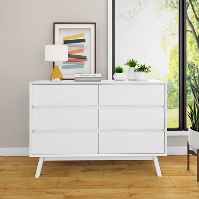 Max & Lily 6 Drawer Dresser, Solid Wood Storage Dressers & Chest of Drawers for Bedroom