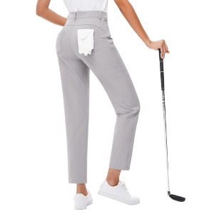 Women's Golf Pants with Pockets Lightweight Qucik Dry Casual 7/8 Work Ankle Pants for Women - 1 of 4