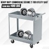 2 Tier Metal Utility Cart,330 Lbs Metal Heavy Duty Collapsible Utility Cart On Wheels,for Mechanic, Garage,Workshop, Warehouse & Repair Shop，Gray - 2 of 4