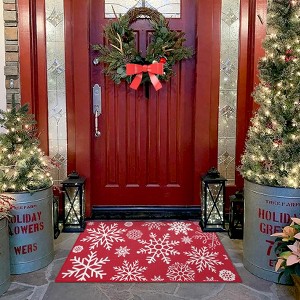 Christmas Doormat -Holiday Decorative Deer Pattern Welcome Mat for Home Decoration - 1 of 4